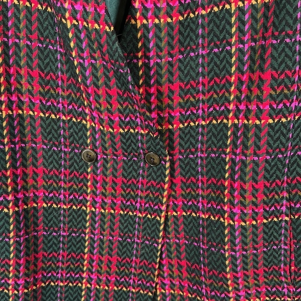 Pendleton Multi Color Herringbone & Plaid Colarle… - image 2